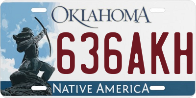 OK license plate 636AKH