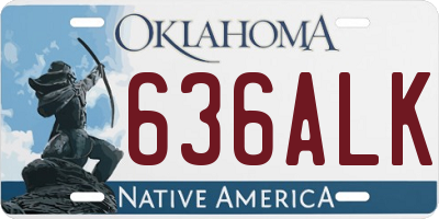 OK license plate 636ALK