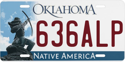 OK license plate 636ALP