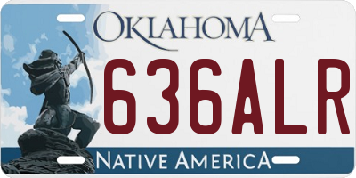 OK license plate 636ALR