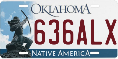 OK license plate 636ALX
