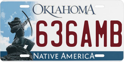 OK license plate 636AMB