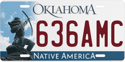 OK license plate 636AMC
