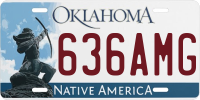OK license plate 636AMG
