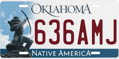 OK license plate 636AMJ