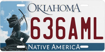 OK license plate 636AML