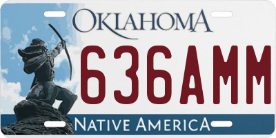 OK license plate 636AMM