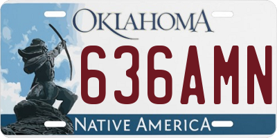 OK license plate 636AMN
