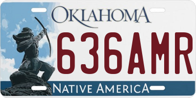 OK license plate 636AMR