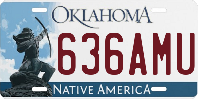 OK license plate 636AMU