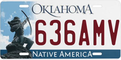 OK license plate 636AMV