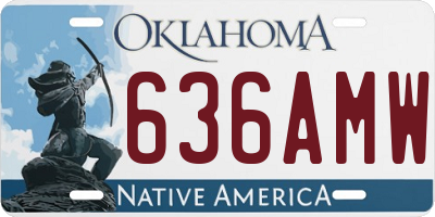 OK license plate 636AMW
