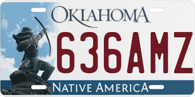 OK license plate 636AMZ