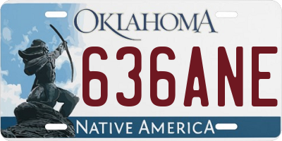 OK license plate 636ANE