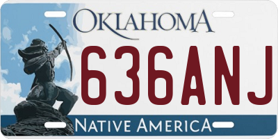 OK license plate 636ANJ