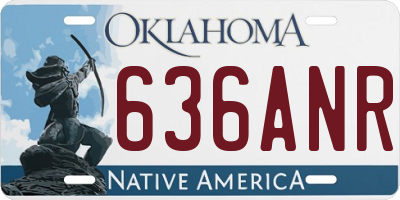 OK license plate 636ANR