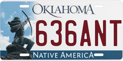 OK license plate 636ANT