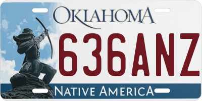 OK license plate 636ANZ