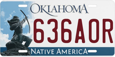 OK license plate 636AOR