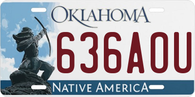 OK license plate 636AOU