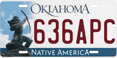 OK license plate 636APC