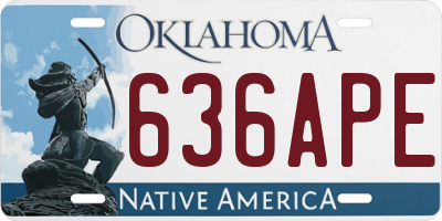 OK license plate 636APE