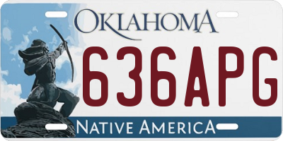 OK license plate 636APG
