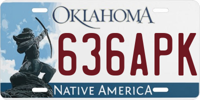 OK license plate 636APK