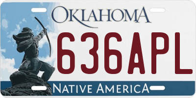 OK license plate 636APL