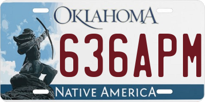 OK license plate 636APM