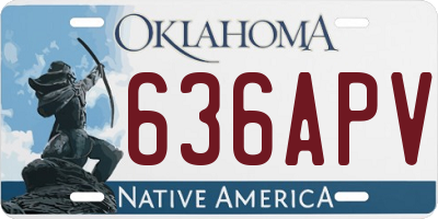 OK license plate 636APV