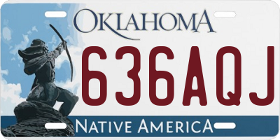 OK license plate 636AQJ