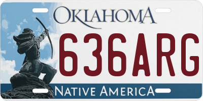 OK license plate 636ARG