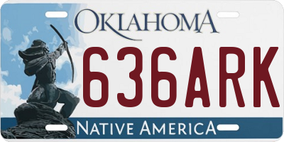 OK license plate 636ARK