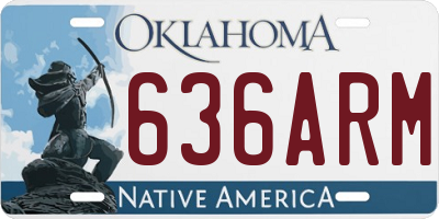 OK license plate 636ARM