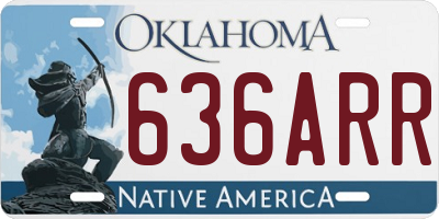 OK license plate 636ARR