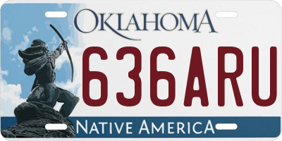 OK license plate 636ARU
