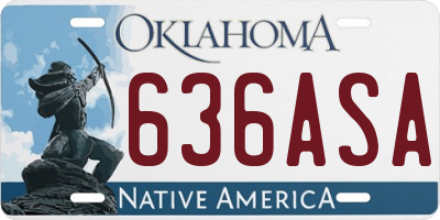 OK license plate 636ASA
