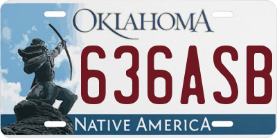OK license plate 636ASB