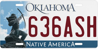 OK license plate 636ASH