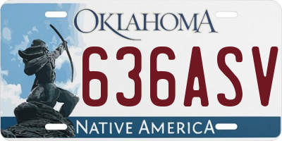 OK license plate 636ASV