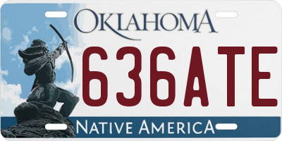 OK license plate 636ATE