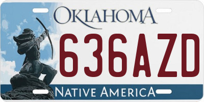 OK license plate 636AZD