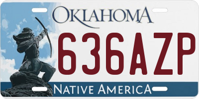 OK license plate 636AZP