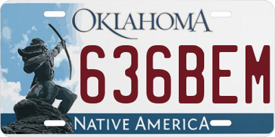 OK license plate 636BEM