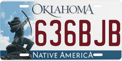 OK license plate 636BJB