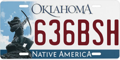 OK license plate 636BSH