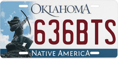OK license plate 636BTS