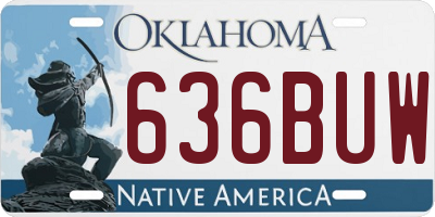 OK license plate 636BUW