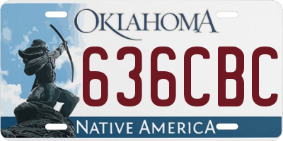 OK license plate 636CBC